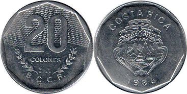 монета Коста-Рика 20 колонов 1985