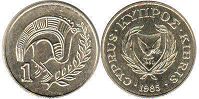 монета Кипр 1 цент 1985