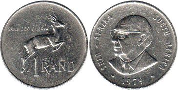 монета ЮАР 1 рэнд 1979
