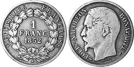 монета Франция 1 франк 1952
