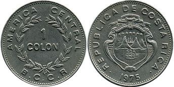 монета Коста-Рика 1 колон 1975