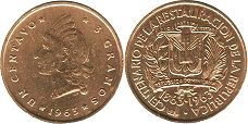 монета Доминиканская Республика 1 сентаво 1963