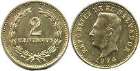 монета Сальвадор 2 сентаво 1974