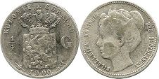 монета Кюрасао 1/4 гульдена 1900