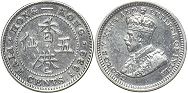 монета Гонконг 5 центов 1932