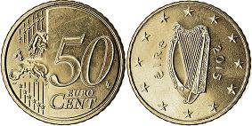монета Ирландия 50 евро центов 2015