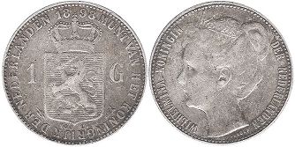 монета Нидерланды 1 гульден 1898