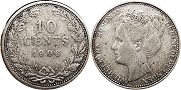 монета Нидерланды 10 центов 1906