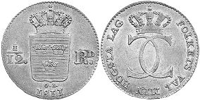 монета Швеция 1/12 риксдалера 1811
