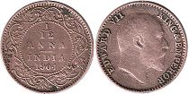 монета Британская Индия 1/12 анны 1904