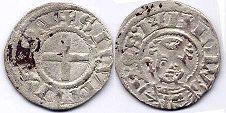 монета Савиньи денье без даты (XII век)