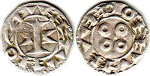 монета Мельгель денье без даты (11-13 век)