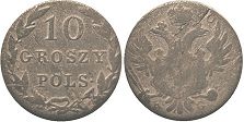 монета Польша 10 грошей 1830