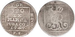 монета Польша 1 грош 1761