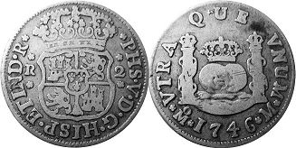 монета Мексика 2 реала 1746