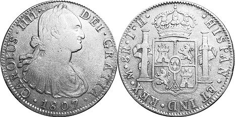 монета Мексика 8 реалов 1807
