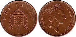 монета Великобритания 1 пенни 1993