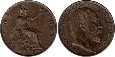 монета Великобритания 1 пенни 1902