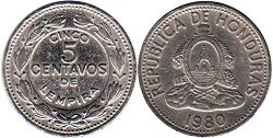 монета Гондурас 5 сентаво 1980