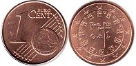 монета Португалия 1 евро цент 2011
