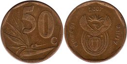 монета ЮАР 50 центов 2007