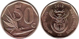 монета ЮАР 50 центов 2012