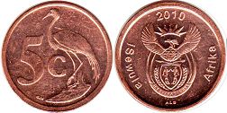 монета ЮАР 5 центов 2010 (2010, 2012)