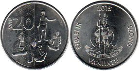 монета Вануату 20 вату 2015