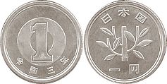монета Япония 1 йена 2021