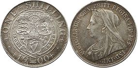 монета Великобритания 1 шиллинг 1900