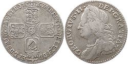 монета Великобритания 1 шиллинг 1757