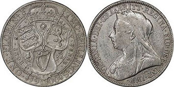 монета Великобритания флорин 1900