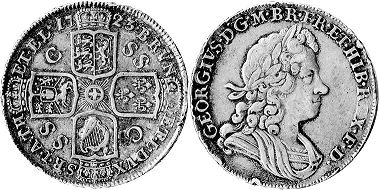 монета Великобритания 1/2 кроны 1723