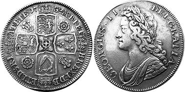 монета Великобритания 1/2 кроны 1732
