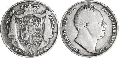 монета Великобритания 1/2 кроны 1836