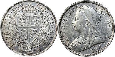 монета Великобритания 1/2 кроны 1898