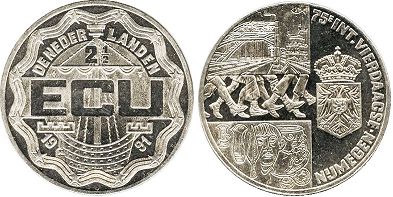 монета Нидерланды 2,5 экю 1991