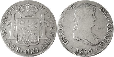 монета Перу 8 реалов 1814