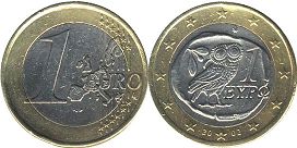 монета Греция 1 евро 2002