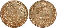 монета Венгрия 5/10 крейцера 1882