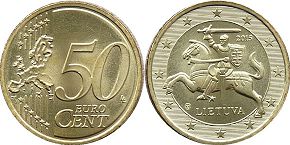 монета Литва 50 евро центов 2015