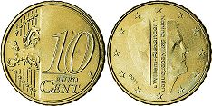 монета Нидерланды 10 евро центов 2014