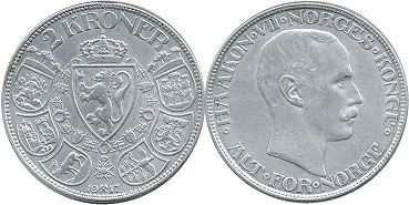 монета Норвегия 2 кроны 1917