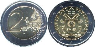 монета Ватикан 2 евро 2019