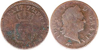 монета Франция 1 су 1772