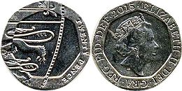 монета Великобритания 20 пенсов 2015