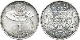 монета Латвия 1 лат 2008