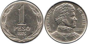 монета Чили 1 песо 1975