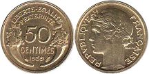 монета Франция 50 сантимов 1939