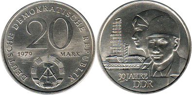 монета ГДР 20 марок 1979
